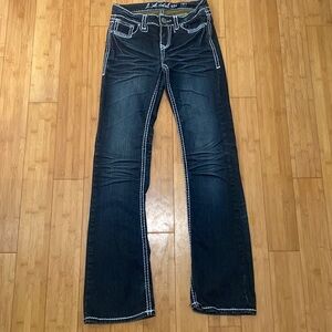 LA Idol women’s Jeans size 5 W:29 L:34 dark wash boot cut